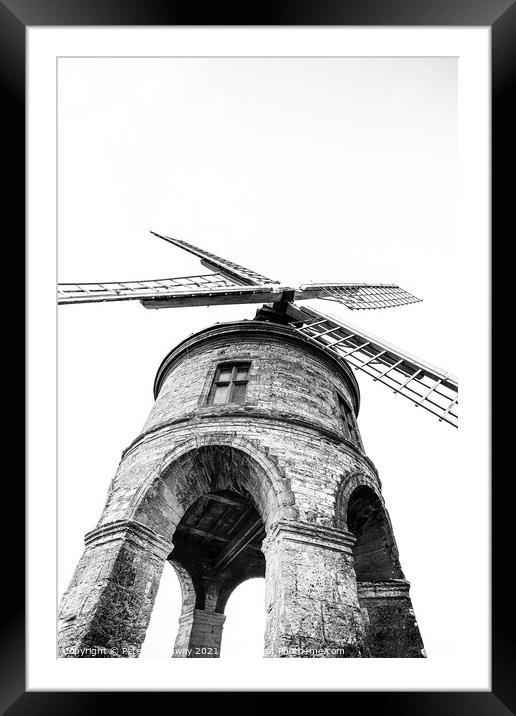 Looking Up At The The Chesterton Windmill On A Winters Afternoon Framed Mounted Print by Peter Greenway