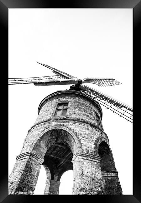 Looking Up At The The Chesterton Windmill On A Winters Afternoon Framed Print by Peter Greenway
