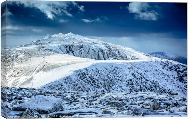 Ice cold Glyder Fach. Canvas Print by John Henderson