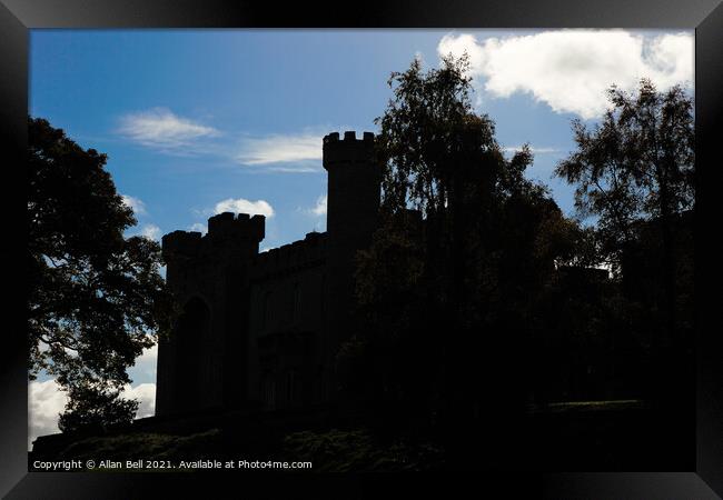 Twilight Bodelwyddan Castle Silhouette Framed Print by Allan Bell