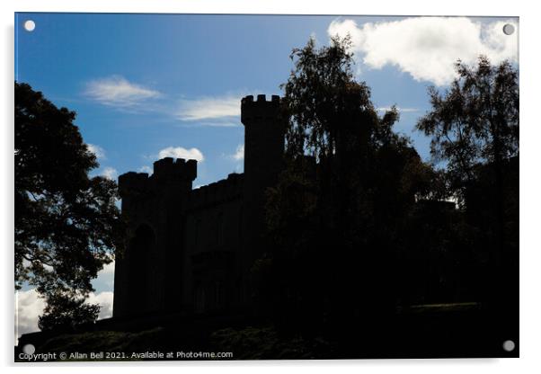 Twilight Bodelwyddan Castle Silhouette Acrylic by Allan Bell