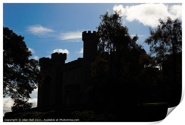 Twilight Bodelwyddan Castle Silhouette Print by Allan Bell