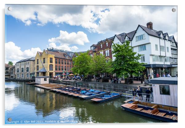 Quayside River Cam Cambridge Acrylic by Allan Bell