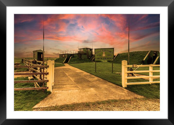 RAF Carew Cheriton Sunset Framed Mounted Print by Steve Purnell