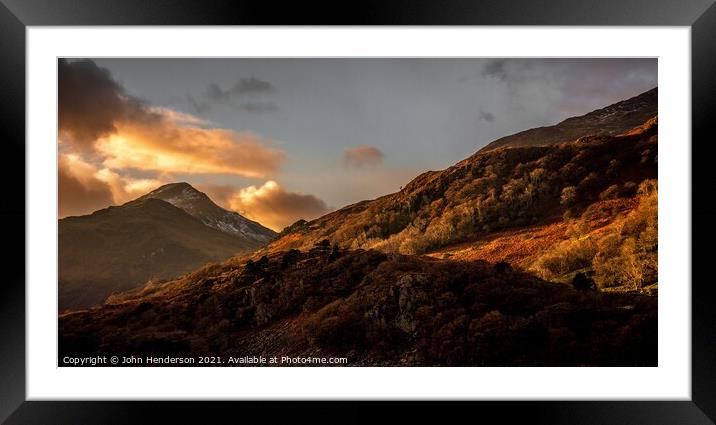 Majestic Sunset at Y Aran Framed Mounted Print by John Henderson