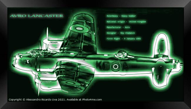 Avro Lancaster Bomber Framed Print by Alessandro Ricardo Uva