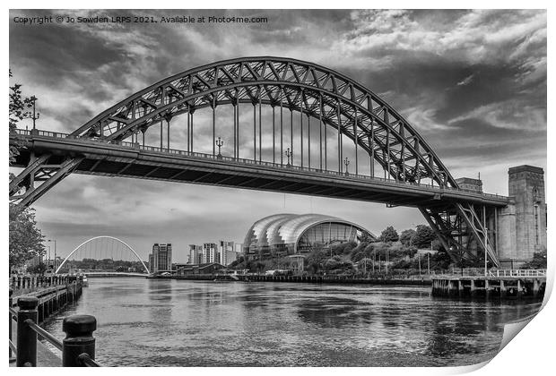 River Tyne in Mono Print by Jo Sowden