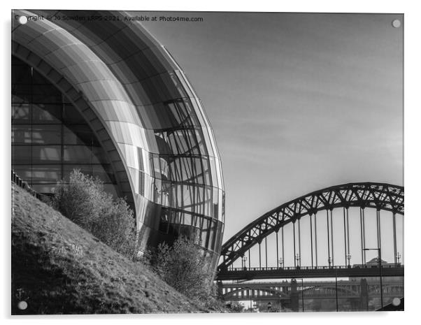 Newcastle in Mono Acrylic by Jo Sowden