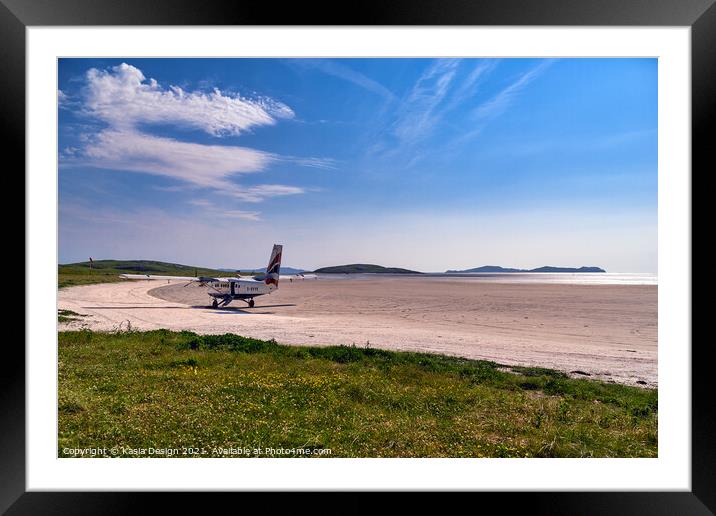 The Unique Beach Runway at Barra Airport Framed Mounted Print by Kasia Design