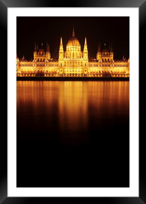 Hungarian Parliament Building, Budapest, Hungary Framed Mounted Print by Neil Overy