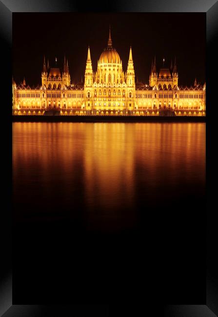 Hungarian Parliament Building, Budapest, Hungary Framed Print by Neil Overy