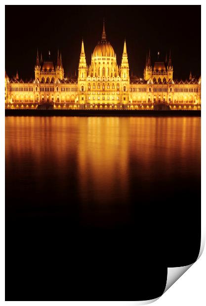 Hungarian Parliament Building, Budapest, Hungary Print by Neil Overy