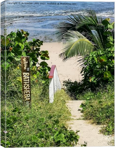 Bathsheba Beach, Barbados Canvas Print by Jo Sowden