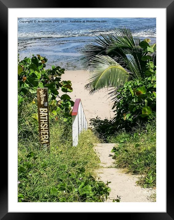 Bathsheba Beach, Barbados Framed Mounted Print by Jo Sowden