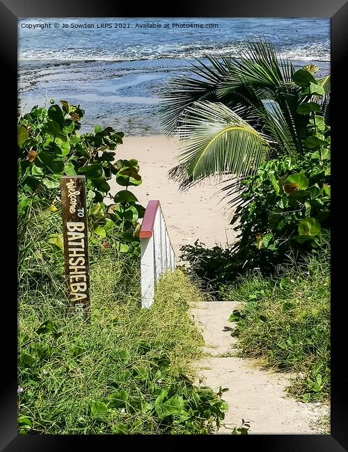 Bathsheba Beach, Barbados Framed Print by Jo Sowden