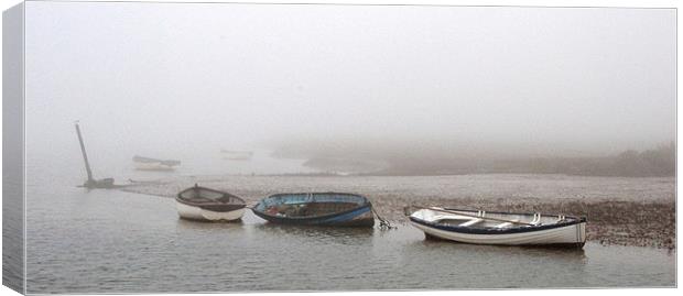 Boats in the Mist Canvas Print by Francesca Shearcroft