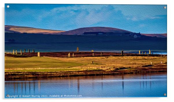 The Ring of Brodgar, Orkney. Acrylic by Robert Murray