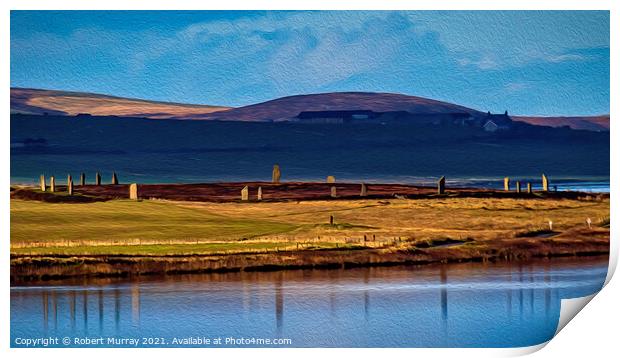The Ring of Brodgar, Orkney. Print by Robert Murray