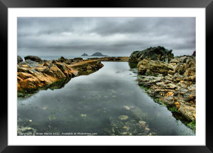 Across the rocks from Priest's Cove to the Brisions Framed Mounted Print by Brian Pierce