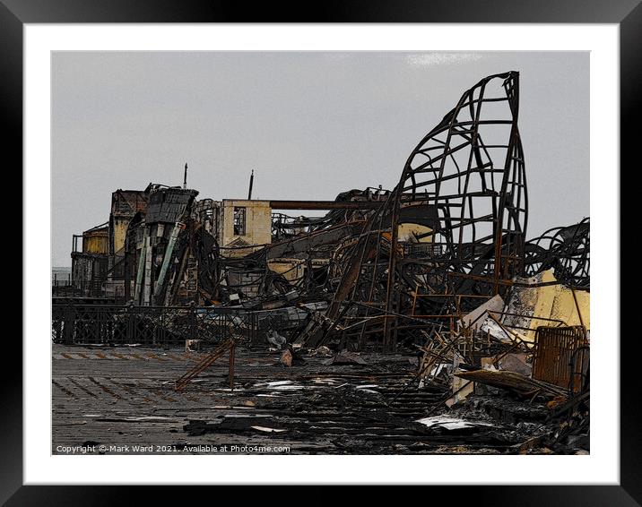 Hastings Pier. Mangled, but Not Defeated. Framed Mounted Print by Mark Ward