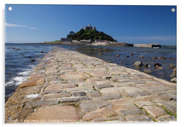 St Michael's Mount and Causeway Acrylic by Brian Pierce