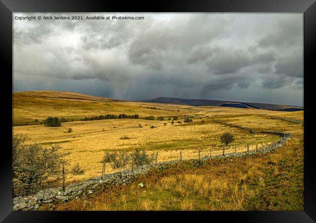 Brecon Beacons along the A4059 road from Penderyn  Framed Print by Nick Jenkins