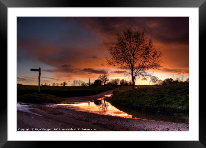 Farnham Sunset Framed Mounted Print by Nigel Bangert