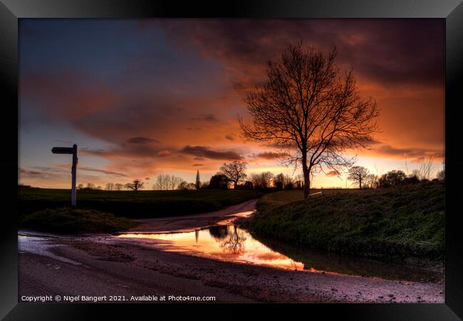 Farnham Sunset Framed Print by Nigel Bangert