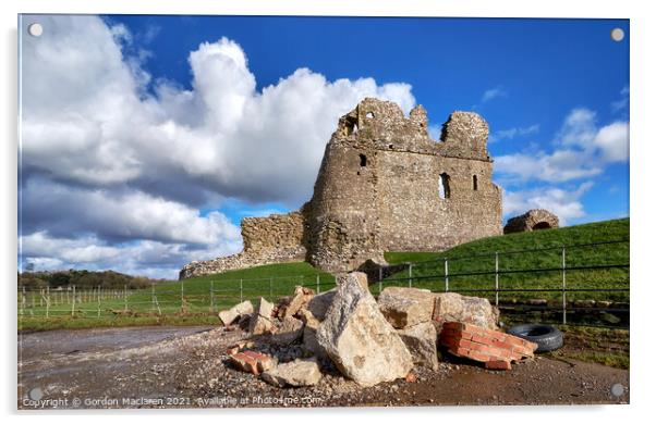 Ogmore Castle Bridgend South Wales Acrylic by Gordon Maclaren