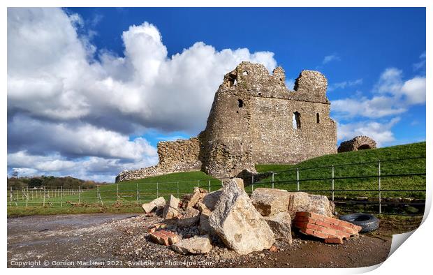 Ogmore Castle Bridgend South Wales Print by Gordon Maclaren