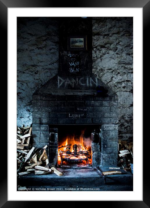 Dancing Fire Framed Mounted Print by Nicholas Brown