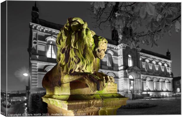 Sentinel Lion, Saltaire. Canvas Print by Chris North