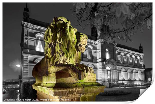 Sentinel Lion, Saltaire. Print by Chris North