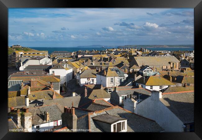 The rooftops of St Ives Framed Print by Brian Pierce