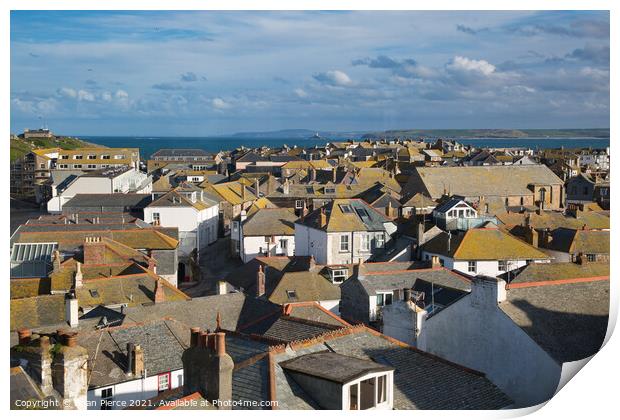 The rooftops of St Ives Print by Brian Pierce