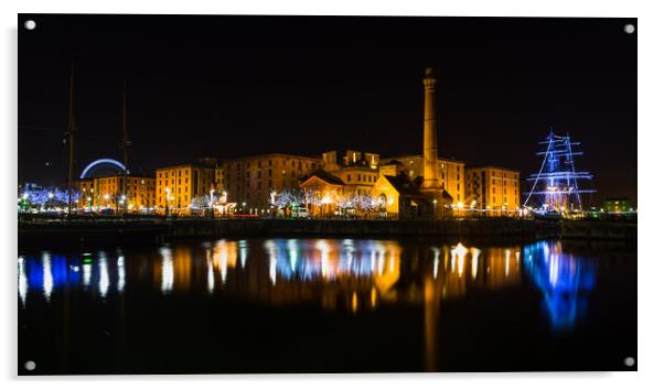 Christmas at the Albert Dock Acrylic by Jason Wells