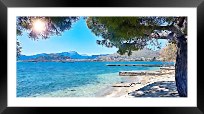 PUERTO POLLENSA ABSTRACT Framed Mounted Print by LG Wall Art