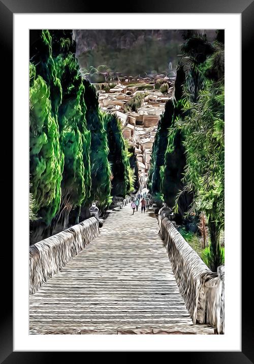 CALVARY STEPS TO POLLENSA Framed Mounted Print by LG Wall Art