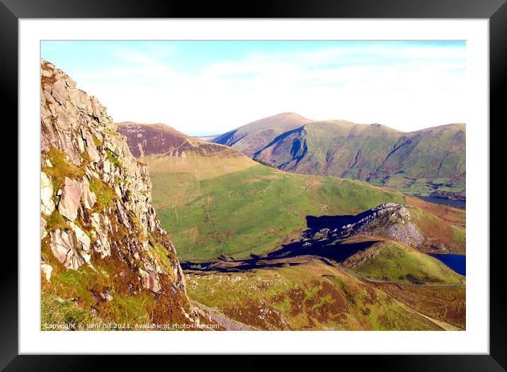 Y Garn (Nantlle Ridge) and Moel Eilio in Wales. Framed Mounted Print by john hill