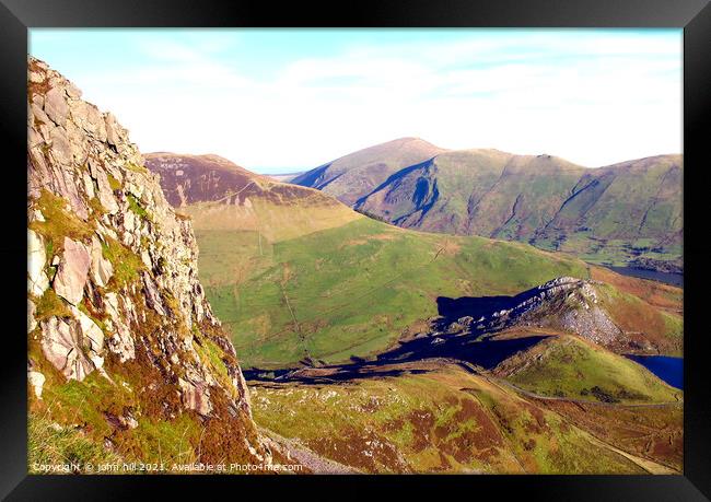 Y Garn (Nantlle Ridge) and Moel Eilio in Wales. Framed Print by john hill