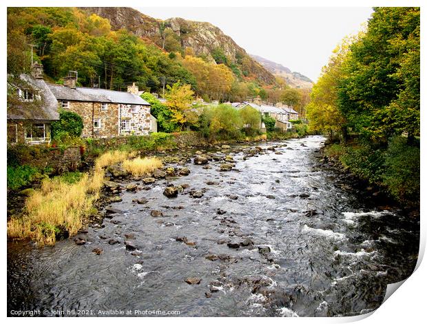 Beddgelert at Gwynedd in Wales. Print by john hill