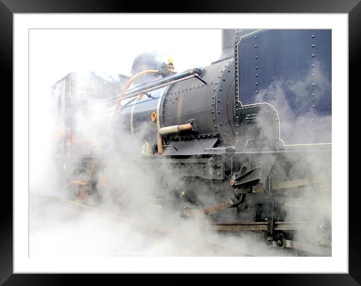 Steam engine Blowing off steam. Framed Mounted Print by john hill