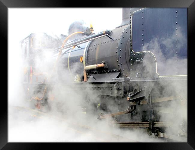 Steam engine Blowing off steam. Framed Print by john hill