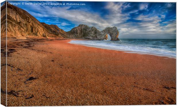 Durdle Dor on a lovely sunny afternoon Canvas Print by Derek Daniel