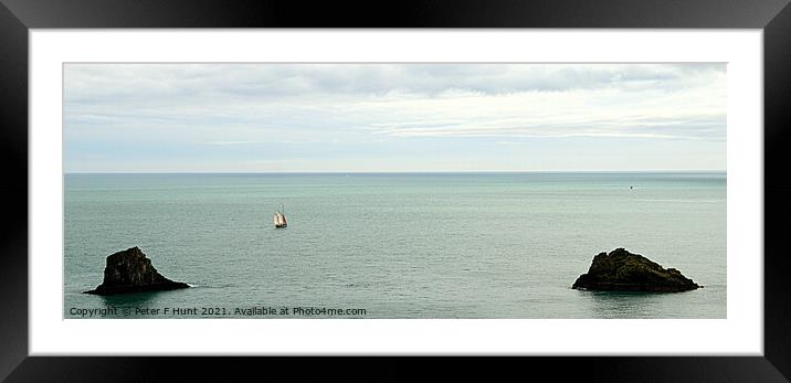Big Sea Small Boat Framed Mounted Print by Peter F Hunt