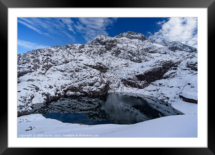 A lake in the snow mountains in Fiordland National Park, New Zealand Framed Mounted Print by Chun Ju Wu