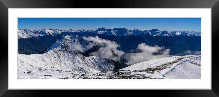 Kepler Track in Fiordland National Park in winter with snow mountains, South Island, New Zealand Framed Mounted Print by Chun Ju Wu