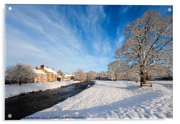 Sinnington In Winter Acrylic by Janet Burdon