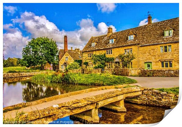 Lower Slaughter, Cotswolds. Print by Ian Stone