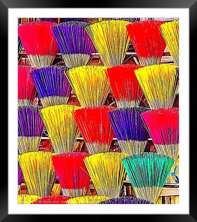 Incense sticks Framed Mounted Print by Ian Stone